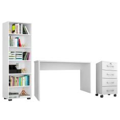 Conjunto De Escritório Home Office 3 Com Peças Gávea Branco - Móveis Leão
