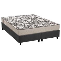 Conjunto Box Queen: Colchão Espuma Ortobom D26 Physical Ultra Resistente + Base Crc Suede Gray(158x198)