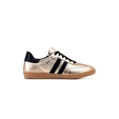 Tênis Marina Mello Emma 12154lum Couro Ouro-Feminino