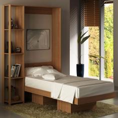 Cama De Solteiro Articulável 4 Prateleiras Amêndoa Cm8013 - Tecno Mobili