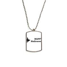 DIYthinker Colar de aço inoxidável com pingente de cachorro Happy Ghost Fear Halloween