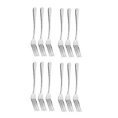 Jogo de Garfo de Mesa Talheres Aço Inox Peça Inteiriça 12 un