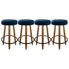 Kit 4 Banqueta 60 cm Alta Industrial Balcão Bar Ilha Assento