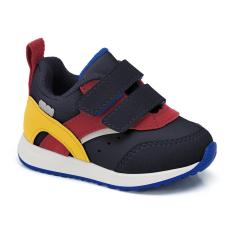 Tênis Klin Baby Walk 453 Marinho/Vemelho/Amarelo-Masculino