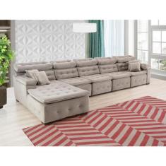 Sofá Orlando 4.20x2.10m com Chaise, Retrátil e Reclinável - Sofisticat