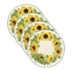 Sousplat Girassol 2 - NSW, com base, 4 Peças