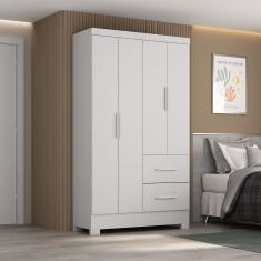 Roupeiro Primordial Max 4 Portas E 2 Gavetas Branco