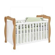 Berço Mini Cama 3 Em 1 Americano 100% Mdf Cocada Branco Brilho amêndoa