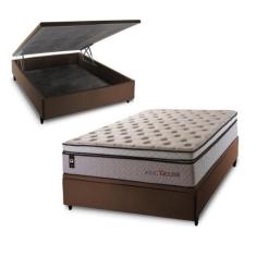 Conjunto Box Baú Liverpool Bege 138x188x80 c/ Molas Ensacadas - King H