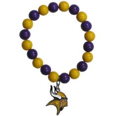 Pulseira com contas NFL Fan, Pulseira com contas de leque, Cor do time, One Size
