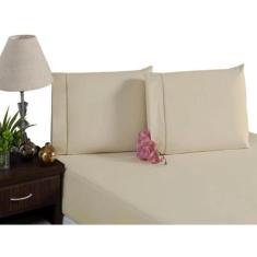 Lençol Casal 400 Fios Ponto Palito Luxo 3 Peças Toque Macio Com Elasti