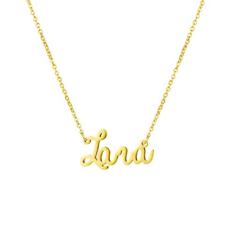 Awegift Colar com nome personalizado, banhado a ouro 18K, joia de presente para madrinha de honra para mulheres, Metal