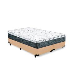 Cama Box Casal Bipartido Colchão Mola Bonnel Prime Coil Detroit + Box Sintético 64x138x188