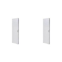Kit com 2 Portas de Aço Lambri 215x83cm Batente 12cm Qualitysol Branco