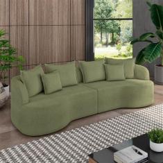 Sofá Living Decorativo Salinas 3 Lugares com Almofadas 250cm Modulado 