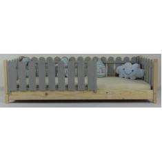 Cama Montessoriana Solteiro Base Colorida Madeira Maciça Pinus - Pipok