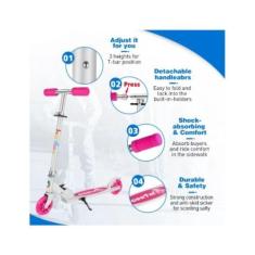 Patinete Infantil Beleev V1 Dobrável De 2 Rodas Pink - oem, Pink