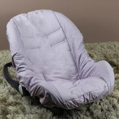 Capa de Bebê Conforto 100% Algodão - Lilás com Branco