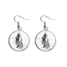Dao Religion China Lao Tzu brinco pendente prata joia feminina