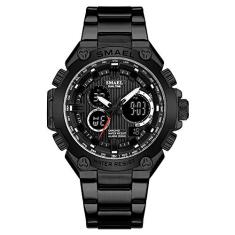 Relógio Masculino Smael 1336 Quartzo e Automático à prova d´gua (Preto)