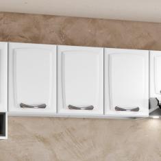 Armário Aéreo Suspenso 3 Portas 2 Prateleiras Cozinha Modulada 120 cm Organizador Itatiaia Branco