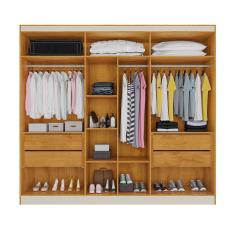 Roupeiro Oslo 6 Portas 4 Gavetas 100 MDF Espelhado