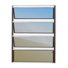 Janela de Alumínio Basculante 80x60cm Vidro Espelhado Master Brimak Mix Corten