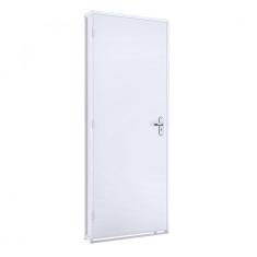 Porta de Giro Madeira Duraplac 215x85cm Batente de Aço 12cm Riobras Branco