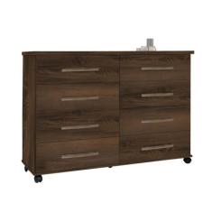 Cômoda Quarto Jade com 08 Gavetas e Rodízios - Móveis Primus, Freijo