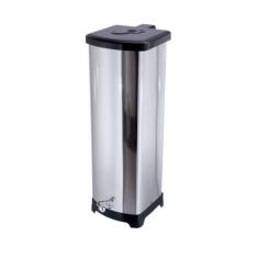 Lixeira Quadrada Inox Com Pedal Esfera - Tampa Plástica 30L - CM Desig