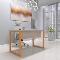 Mesa Madeira 134cm X 60cm M134/60p25 Nogueira/Laranja