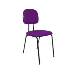 Cadeira Fixa Secretaria Polo - Maiart, Roxo, Couro Sintetico Corano