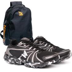 Tênis masculino Conforto Leve  Esporte Treino+ Mochila - Oldsen, Preto