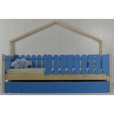 Bicama Montessoriana Solteirão Base Moldura Colorida Madeira Maciça Pi