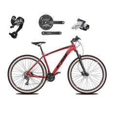 Bicicleta Aro 29 Ksw Xlt 27v Câmbios Shimano Altus Freios Hidráulicos Garfo Trava Pneu Faixa - Vermelho Tam.21