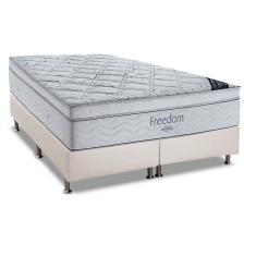 Cama Box King: Colchão Molas Ortobom SuperPocket Freedom + Base CRC Courano White(193x203)