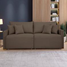 Sofá Cama Retrátil E Reclinável 220cm Júlia Veludo/marrom