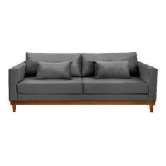 Sofá Chesterfield 3 Lugares Luxo London Cinza Chumbo - Novo Encanto