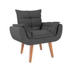 Poltrona Lidi Linho Grafite - Mobly