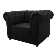 Poltrona Decorativa Chesterfield Ana Corano Preto - Doce Sonho Móveis