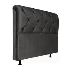 Cabeceira Solteiro 90cm Barbara Suede Preto Id Suede Preto
