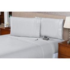 Lençol Queen 500 Fios 3 Peças 40cm Altura - Rafaloro, Cinza Claro