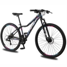Bicicleta Aro 29 KRW Alumínio 24 Vel Shimano Altus Hidráulico Suspensão Trava ombro e Cassete KR12-Unissex