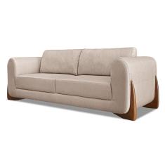 Sofá 3 Lugares Yves Linho Rústico Areia 230 cm