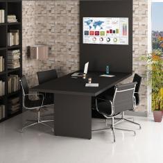 Mesa De Reunião Para Escritório Com Painel 2mx1m Tampo 40mm