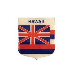 Adesivo Resinado Em Escudo Da Bandeira Do Havaí - Mundo Das Bandeiras