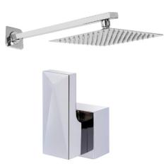 Chuveiro Piscina 20x20 Alavanca Diamante Base Deca Cromado - Montelar 