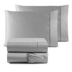 Jogo de cama 180 fios P/ Palito cama Casal 3 pç Algodão - Safira enxov