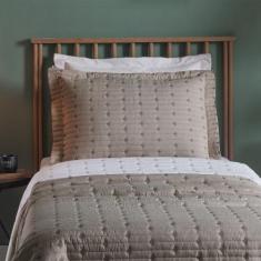 Cobre Leito Decor Cama Solteiro Bordado com Porta Travesseiro  2,40m x