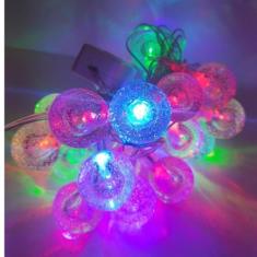 Enfeite De Natal Cordão 20 Leds Bolinhas Cristal - pisca Pisca - Globa